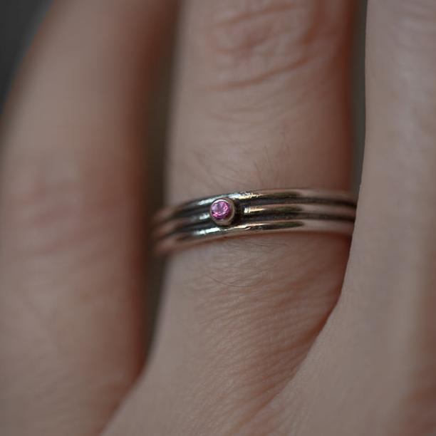 Anillo Turmalina rosa